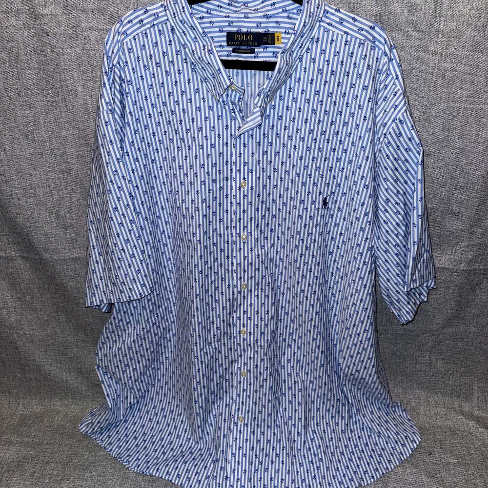 Polo Ralph Lauren Big & Tall Classic Fit Performance Floral Striped Button Down